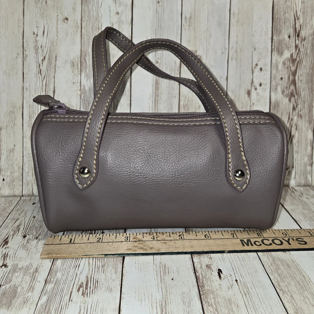 Nine West Powder Lavender Mini Barrel Purse Double Strap w/ Mirror Small Handbag - Picture 7 of 13